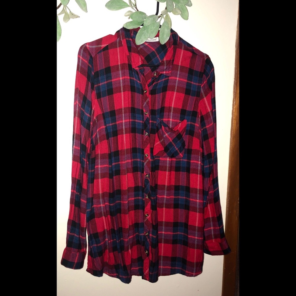 Button up plaid top